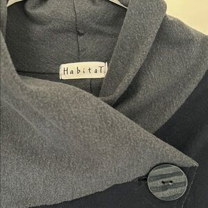 Habitat Two-Tone Charcoal and Light Gray top with Button Accent